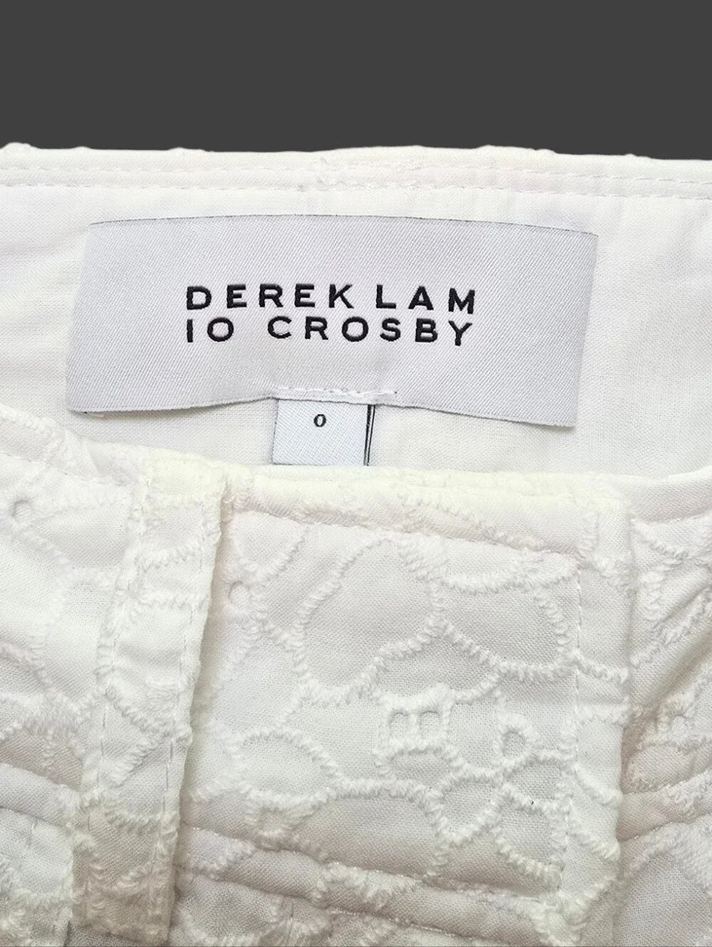Derek Lam 10 Crosby Mila Floral Eyelet Utility Cropped Pants In White - Picture 8 of 10